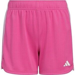 Adidas Girls Aeroready 3-Striped Pacer Mesh Gym Running Shorts Lucid Fuchsia L